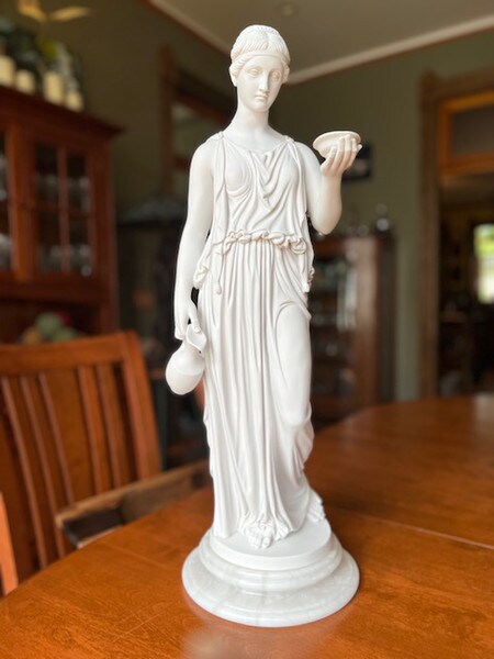 Goddess Hebe Statue cup- bearer of the Greek Olympian gods Marble